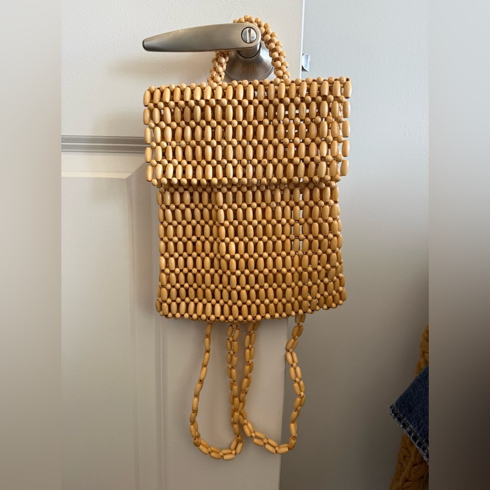 Tan Beaded Backpack - Picture 3 of 3